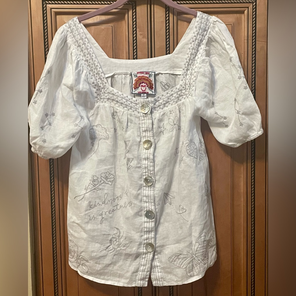 Johnny Was Sovanna Wander Top Linen Size Xs